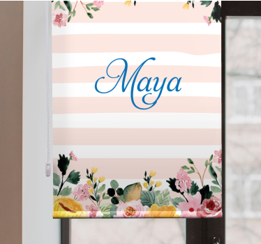 Rollo Fenster Blumen personalisiertes streifenmotiv - TenStickers