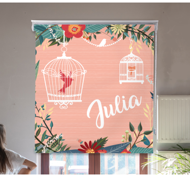 Rollo Fenster Blumen und Pflanzen vogelkäfige und blüten - TenStickers