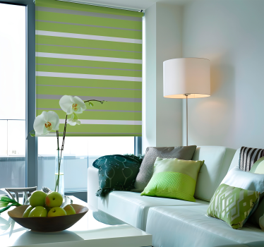 Fenster Rollo Elegant graues und grünes streifenmuster - TenStickers