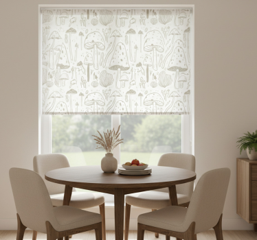 Rollo fenster esszimmer beige pilzmuster - TenStickers