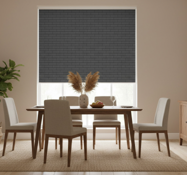 Rollo fenster esszimmer betonblockstruktur - TenStickers
