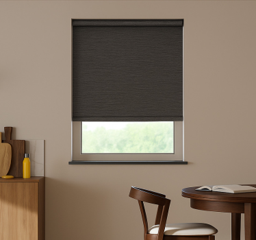Rollo Fenster Esszimmer braune buchenholzoptik - TenStickers