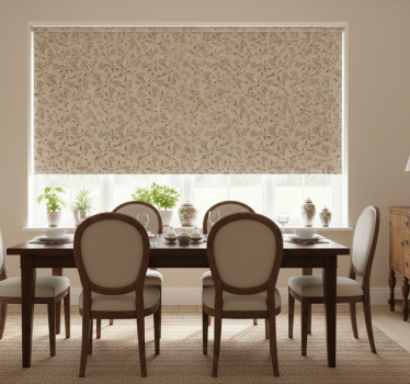 Rollo fenster esszimmer braunes vintage-rosenmuster - TenStickers