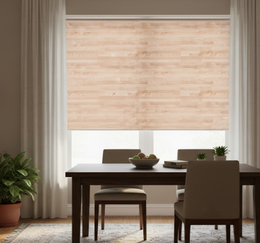 Rollo fenster esszimmer elegante braune holzplanke - TenStickers