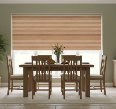 Rollo fenster esszimmer elegantes rustikales holz - TenStickers