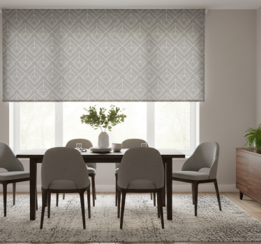 Rollo fenster esszimmer elegante weiße linien - TenStickers