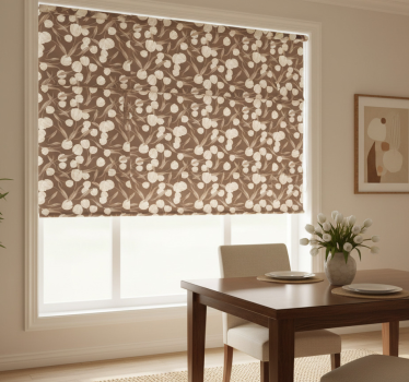 Rollo fenster esszimmer elegantes beiges tulpenmuster - TenStickers
