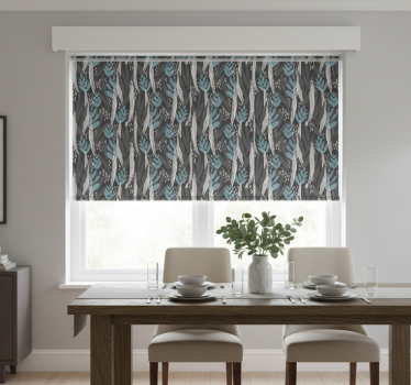 Rollo fenster esszimmer florales grau aquarell - TenStickers