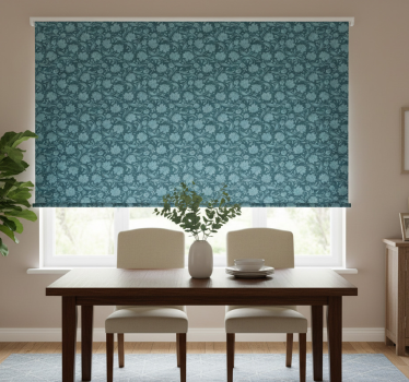 Rollo fenster esszimmer geheimnisvoller garten blau - TenStickers