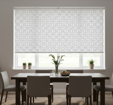 Rollo fenster esszimmer geometrische spiralen - TenStickers
