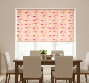Rollo fenster esszimmer glückliche klassische pilze - TenStickers