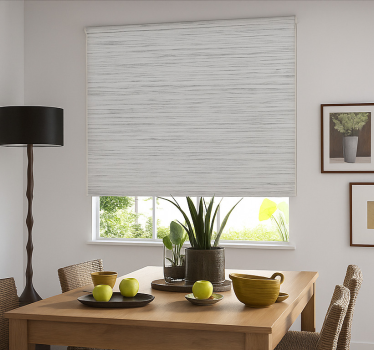 Rollo Fenster Esszimmer graue buchenholzoptik - TenStickers