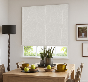 Rollo Fenster Esszimmer graue winterbäume - TenStickers