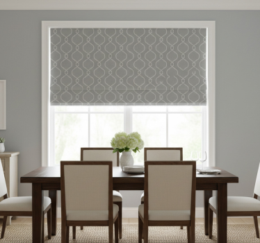Rollo fenster esszimmer graues geometrisches hamptons-muster - TenStickers