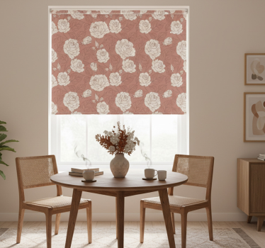 Rollo fenster esszimmer große terracotta rosen - TenStickers