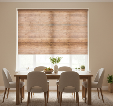 Rollo fenster esszimmer horizontal rustikal holz - TenStickers