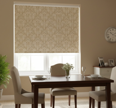 Rollo fenster esszimmer im beige damask stil - TenStickers