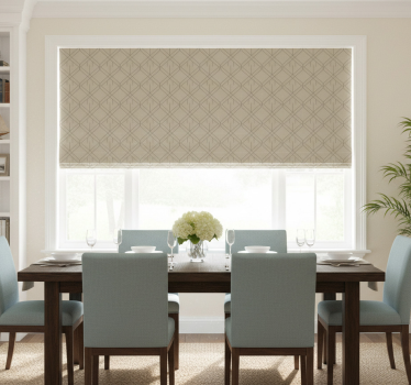 Rollo fenster esszimmer im eleganten hamptons-muster - TenStickers