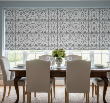 Rollo fenster esszimmer im grauen französischen landhausstil - TenStickers