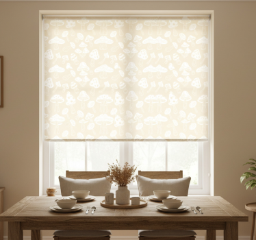 Rollo fenster esszimmer in beigem pilzdesign - TenStickers