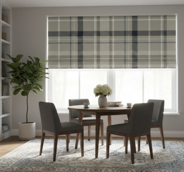 Rollo fenster esszimmer in grauem flanell - TenStickers