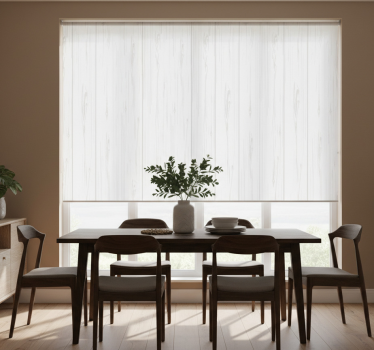 Rollo fenster esszimmer in moderner holzoptik - TenStickers