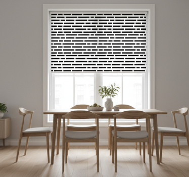 Rollo fenster esszimmer in schwarz-weißen rechtecken - TenStickers