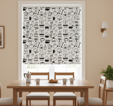 Rollo fenster esszimmer kaffeepause - TenStickers