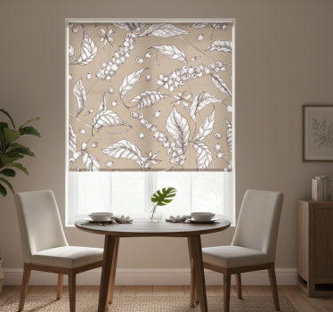 Rollo fenster esszimmer kaffeepflanzenmuster - TenStickers
