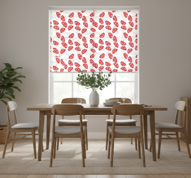 Rollo fenster esszimmer klassische pilze auf weiß - TenStickers