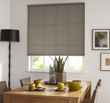 Rollo Fenster Esszimmer kühles braunes monocolor - TenStickers