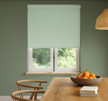 Rollo Fenster Esszimmer mintgrüne diamanten - TenStickers