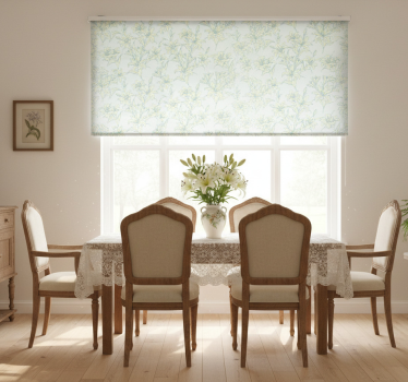 Rollo fenster esszimmer mit lilien im vintage-stil - TenStickers