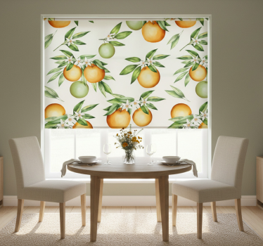 Rollo fenster esszimmer mit zitrusfrüchte-motiv - TenStickers