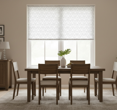 Rollo fenster esszimmer modernes florales graues muster - TenStickers