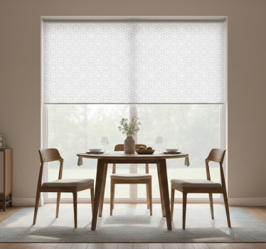 Rollo fenster esszimmer modernes grau-weißes muster - TenStickers