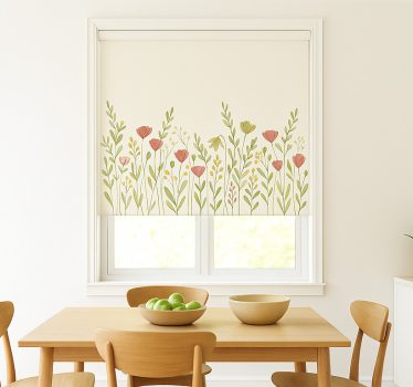Rollo Fenster Esszimmer mohnblumenfeld - TenStickers