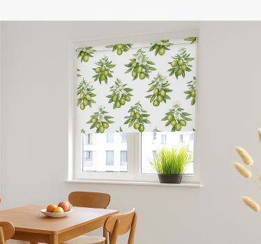 Rollo Fenster Esszimmer olivenbaumsträuße - TenStickers