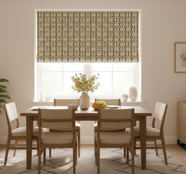 Rollo fenster esszimmer orange unregelmäßige blumen - TenStickers