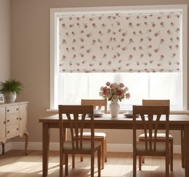 Rollo fenster esszimmer romantisches vintage-rosenmuster - TenStickers