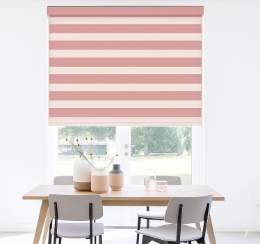 Rollo Fenster Esszimmer rosa streifenmuster - TenStickers
