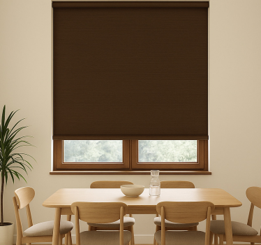Rollo Fenster Esszimmer rustikales dunkelbraun - TenStickers