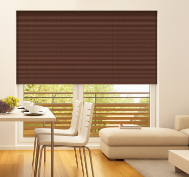 Rollo Fenster Esszimmer schokoladenbrauner bambuseffekt - TenStickers