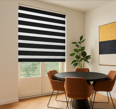 Rollo Fenster Esszimmer schwarz und transparent gestreift - TenStickers