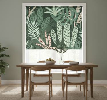 Rollo fenster esszimmer sommerliche palmen - TenStickers
