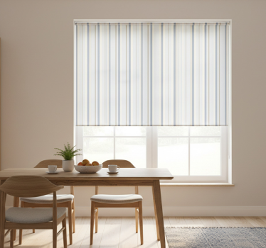Rollo fenster esszimmer streifen in blau und beige 80er - TenStickers