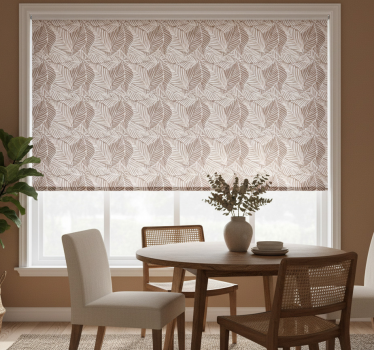 Rollo fenster esszimmer terrakotta blätter - TenStickers