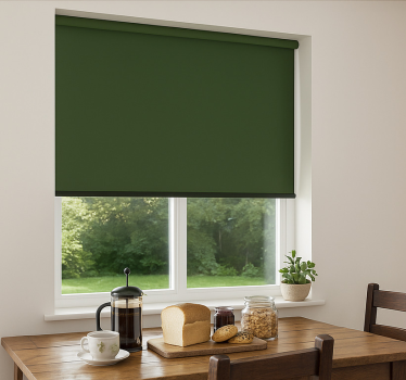 Rollo Fenster Esszimmer tiefes olivgrün - TenStickers