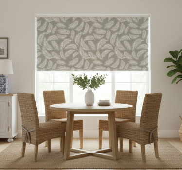 Rollo fenster esszimmer tropical beige hamptons muster - TenStickers