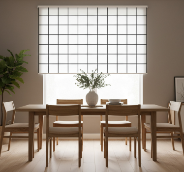 Rollo fenster esszimmer unregelmäßiges schachbrett - TenStickers